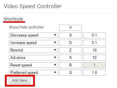 Video Speed Controller ݒύX